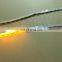 50cm crystal extendable led flexible drl with flow turn signal 16leds white amber daytime running light headlight for car