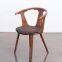 Modern luxury armrest fabric cushion wood dining chair