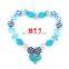 Valentine'sDay Baby Girl Necklace Kids Pink Chunky Bubblegum Beads Necklace Love Hear Pendants 35Styles