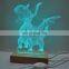 Customized USB Acrylic Board With Wood Lamp Base Kids 3D Led DIY Night Lights