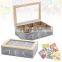 custom natural wooden tea box with glass lid accept oem odm order