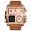 SKMEI 1391 stylish men's watch genuine leather oem man watches Rose gold special gift