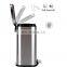 Amazon Hot Sales Kitchen Stainless Steel Dustbin 50 Liter 13 Gallon Trash Cans with Lid