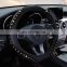 Factory Universal Car Steering Wheel Cover Without Inner Ring leather with Diamond gemstone glitter Elastic Car Steering Wheel
