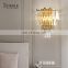 Modern Style Corridor Living Room Bedroom Decoration Gold Metal Luxury Crystal Wall Light