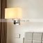 New bedroom light led creative plug lamp Chinese fabric hotel bedside lamps with USB plug interface charging wall lamp