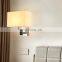 New bedroom light led creative plug lamp Chinese fabric hotel bedside lamps with USB plug interface charging wall lamp