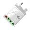 Custom QC3.0 USB Wall Charger for iPhone Phone Chargers Travel Adapter UK Charger For iphone for huawei