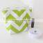 Black Cotton Chevron Cosmetics Bag Zig Zag Printing Makeup Pouch