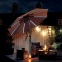 Outdoor 10FT Solar Power Umbrella Factory Price Wholesale With Light Bar Parasol With Tilt And Crank Waterproof And Sunshade