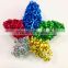 Iridescent Colors Christmas Decorative Cone with Elastic made of Star Bows for Christmas Party and Xmas Tree Decorative