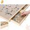 wooden jigsaw puzzle board  folding table with light with sliding  4or6 drawers jigsaw 1000 piece/1500pcs foldable puzzle table