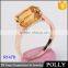 New design ladies lucky stone finger rose gold ring 2016