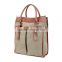 Fashion Canvas+Genuine Leather Handbag Tablet Hand Carry Bag Business Laptop Bag Canvas Handbag