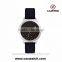 New fashion design unisex watch, creative tornado dial with 16 stars, rose-gold plated trendy elegant white leather watch