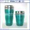 Hot selling 16oz double wall clear outer plastic inner stainless steel travel tumbler coffee car mug