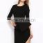 Latest Design Sexy Black Half Sleeves Short Semi Formal Dresses