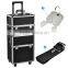 Aluminum Beauty Train Cosmetic Makeup Lockable Case with Wheels and trolley