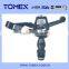 Garden Rotating Sprinkler with H-shape Base 3 Arms Plastic Watering Irrigation Sprinkler