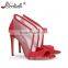 Bulk Sale OEM ODM Handmade High Quality Red Sandals Shoes Women 2016