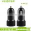 veister colorful portable 2.4a usb car charger with ce rohs certifications
