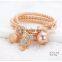 China wholesale fashion jewelry rope zinc alloy rhinestone gold owl bracelet design for girls