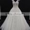 two straps beautiful A-line embroidery lace with 3D flowers wedding dress