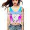 loose v-neck vest crop tank top