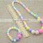 Baby Girls Round Shape Plastic Bead Candy Color Necklace Bracelet Set