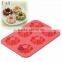Hot 6 cravities silicone sweet circle cake pan eco-friendly funny cake mold