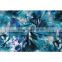 Blue flower and leaves fabric prints stretch ottoman fabric