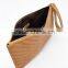 Chevron quilted Tan faux leather cosmetic bag