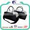 white and black PU leather travel duffle bag for man