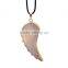 Newest Agate Druzy Angel Wing Pendant Fashion Natural Stone Drusy Charm Necklace