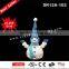 Lighted LED outdoor tinsel christmas snowman decoration with blue hat