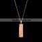 Natural Unpolished Crystal Stone Vertical Quartz Bar Pendant Necklaces