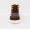 2016 Wholesale Kids Lace-up Brown and Yellow Mix Color Casual Shoes