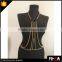 Newest Multi Black and Gold Color Chain Round Choker Body Chain