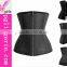 Black Faux Leather waist slimming stripe corset