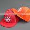 Red Flat Brim Fitted Caps With Custom Logos