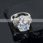 Fashion jewelry Women18K Gold Plated 5CT white gemstone Solitaire sterling silver Ring
