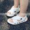 fashion child shoes silver and white leather baby shoes