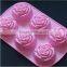 unique rose shape food grade silicone soap candle chocolate jelly cake mold