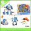 Battery operated plastic robot, electric transformable robot with a real drill for kids