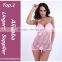Pink lace see through beautiful girl sexy babydoll hot bed night dress