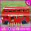 2017 New products children funny wooden toy double decker bus W04A161