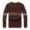 100% fine wool men's brown pattern knitwear cardigan