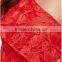 Guangzhou Clothing OEM Frill Detail Bright Red Floral Jacquard One Shoulder Dress