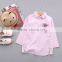 S33426W School Girl Blouse Cotton Striped Embroidery Cartoon Shirts Blouse