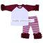 2017 Boys and Girls Icing Ruffle Raglan Outfits Wholesale Kids Clothing Ruffle Pants Sets